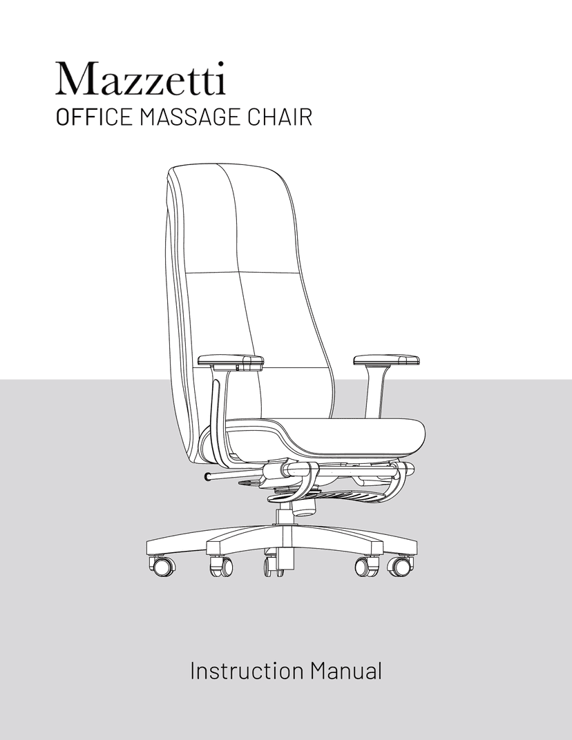 Mazzeti Office Massage Chair Instruction Manual - User Manual Design Services by Waypager